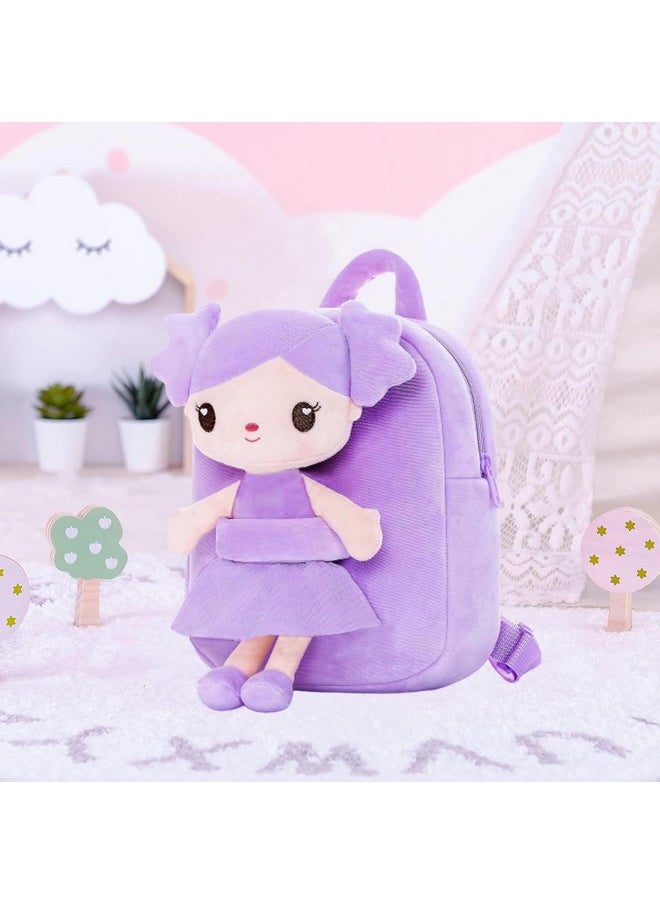 Soft Cute Kids School Bag Picnic Backpack(Fullbody_Purple_Myra_Doll_24_A)