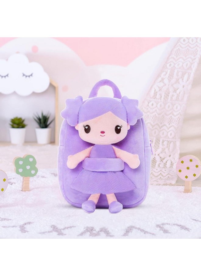 Soft Cute Kids School Bag Picnic Backpack(Fullbody_Purple_Myra_Doll_24_A)