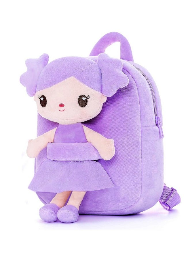 Soft Cute Kids School Bag Picnic Backpack(Fullbody_Purple_Myra_Doll_24_A)