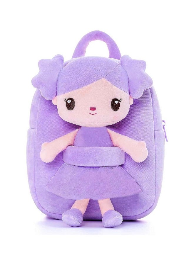 Soft Cute Kids School Bag Picnic Backpack(Fullbody_Purple_Myra_Doll_24_A)