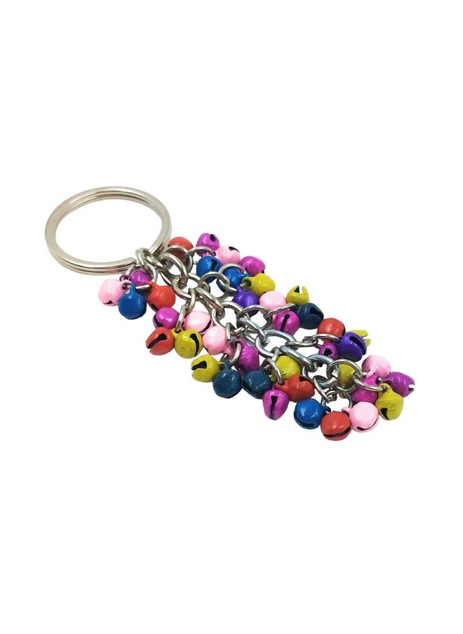 Jingle Rainbow Mini Bell 6Mm 40 Pc Joint Hand Made Metal Keychain Matt Multicolour