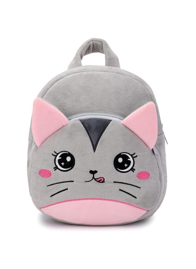 Cute Small Toddler Kids Backpack Avocado Shape Mini Children Nursery/School/Picnic/Travelling Bag For Baby Girl Boy Age 1-5 Years (Jazzycat_Grey_2024_B)