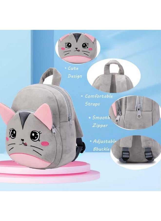 Cute Small Toddler Kids Backpack Avocado Shape Mini Children Nursery/School/Picnic/Travelling Bag For Baby Girl Boy Age 1-5 Years (Jazzycat_Grey_2024_B)