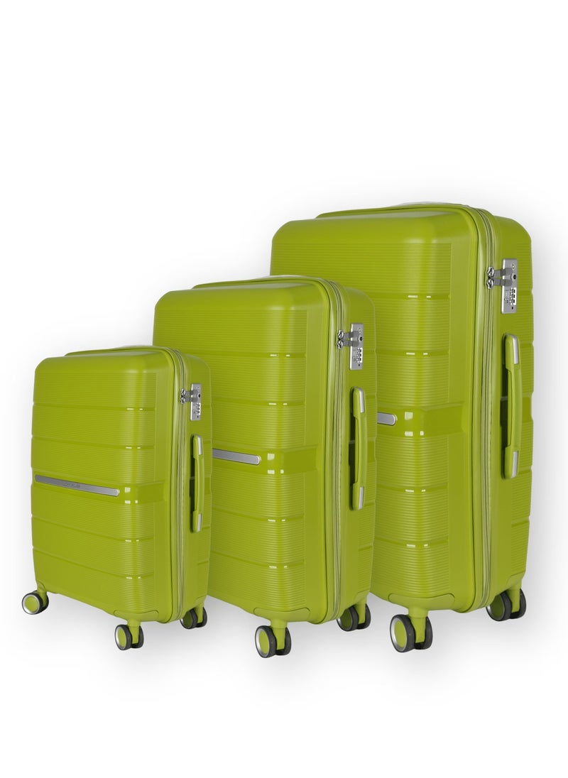 Hardshell Luggage Sets PP Luggage Sets With Lightweight Design Luggage Sets With Double Spinner Wheels, Built-In TSA 20/24/28 inch - Set of 3 Pieces