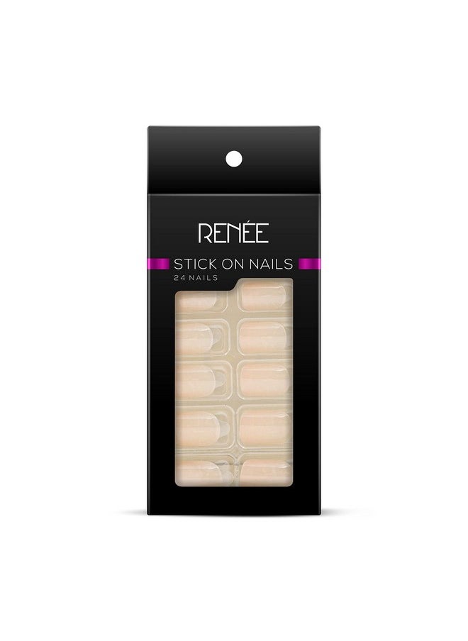 Stick On Nails Bn 06| 24 Reusable Artificial Fake Nail Set| Lightweight & Long Lasting| Easy To Use| Quick Fix For Festivals & Special Occasions