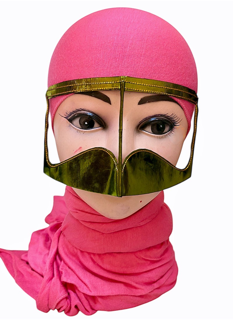 Traditional Burqa, Niqab, facemask, Arabian women facemask Green Color 2pcs