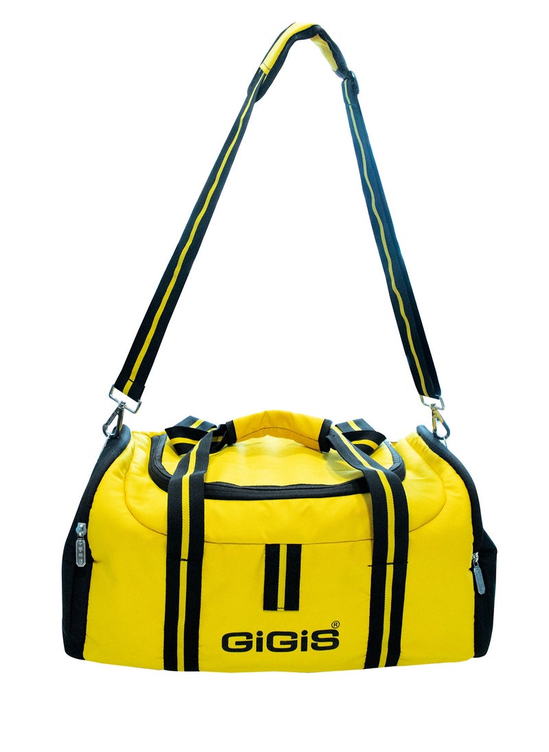 Travel Duffle Bag, Waterproof Sports Gym Bags, Yellow/Black