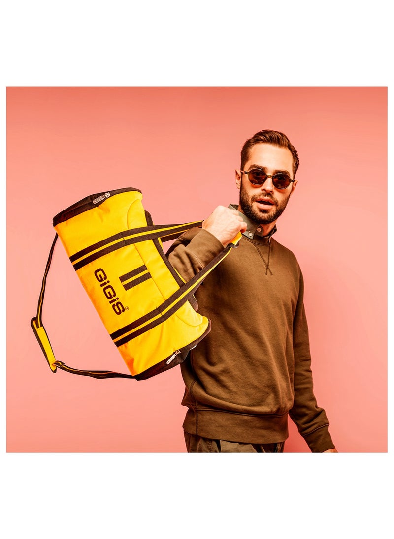Travel Duffle Bag, Waterproof Sports Gym Bags, Yellow/Black