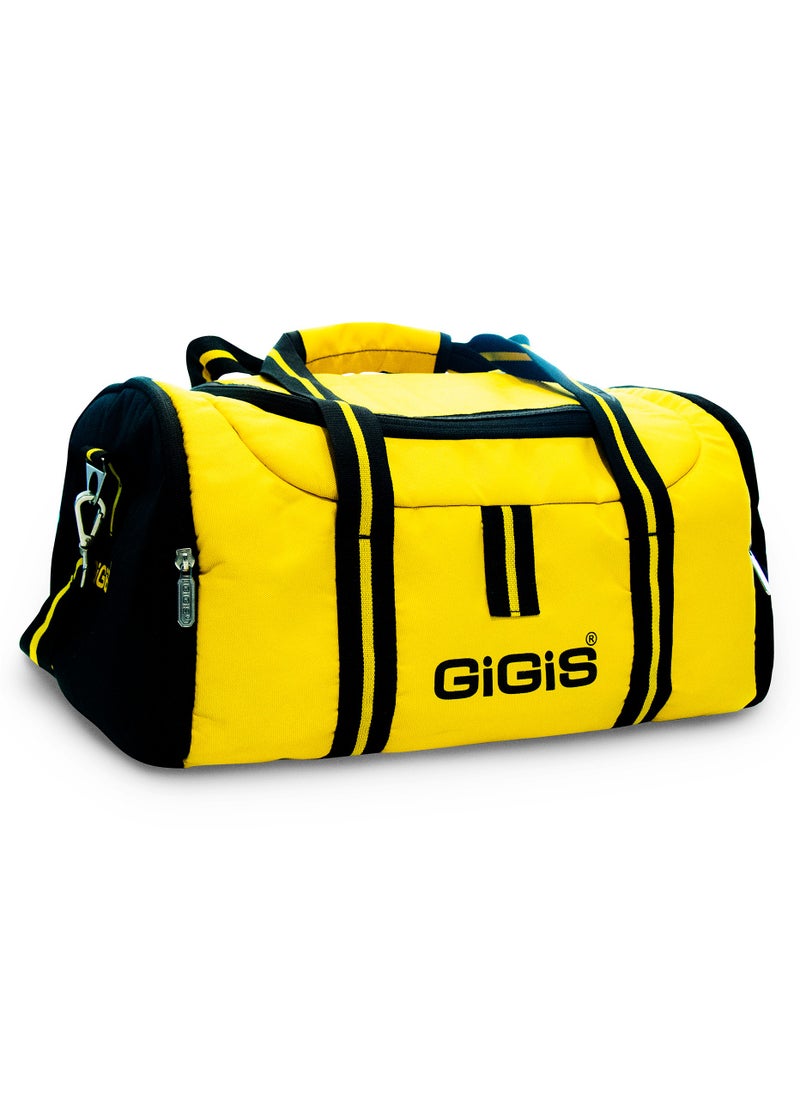 Travel Duffle Bag, Waterproof Sports Gym Bags, Yellow/Black