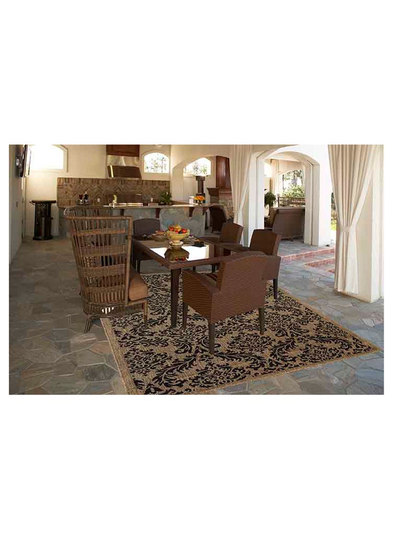 Grandeur Gold Indoor/Outdoor Rugs Flatweave Contemporary Patio, Pool, Camp and Picnic Carpets 4X6