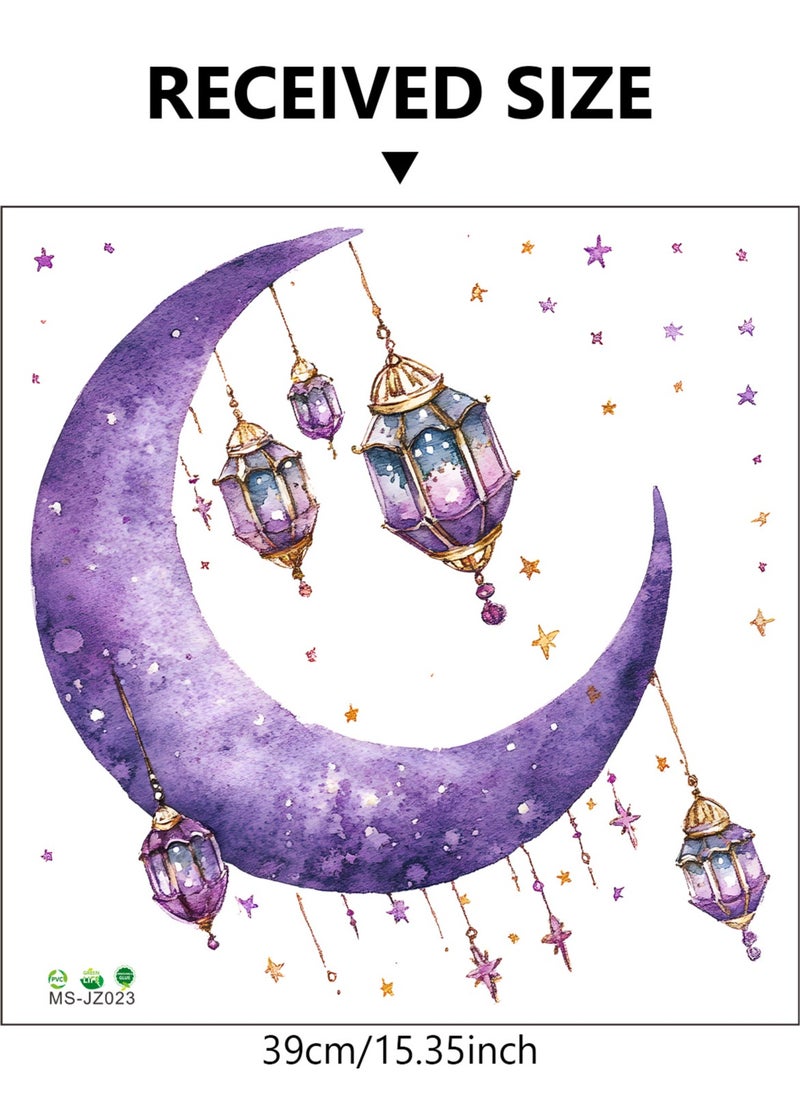 Dreamy Purple Moon Pendant Star Hanging Decoration Living Room Office Doors and Windows Decoration Wall Stickers