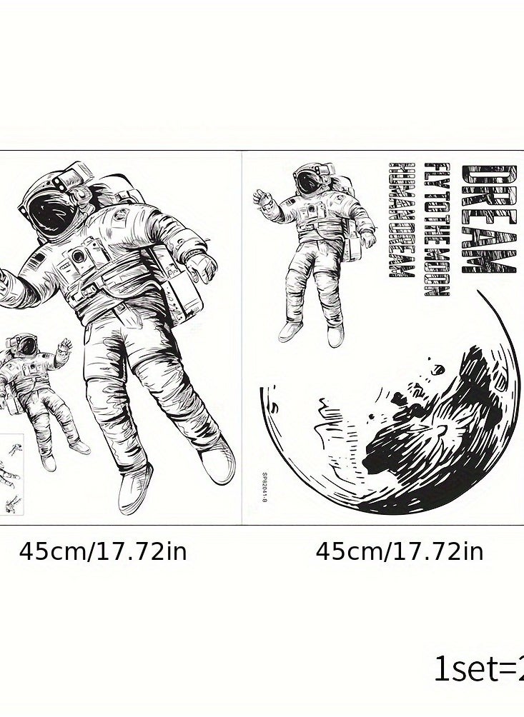 Cartoon Astronaut Planet Wall Sticker Self-adhesive Living Room Bedroom Decoration Wall Sticker