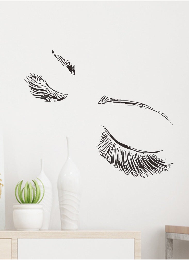 Creative Beauty Closed Eye Wall Sticker Removable Living Room Background Wall Decoration Wall Sticker