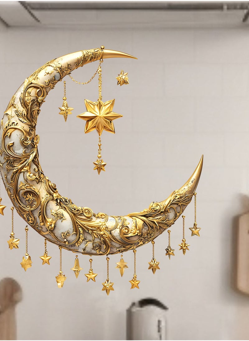 Creative Relief Moon And Star Decorations Bedroom and Dining Room Wall Decorations Wall Stickers