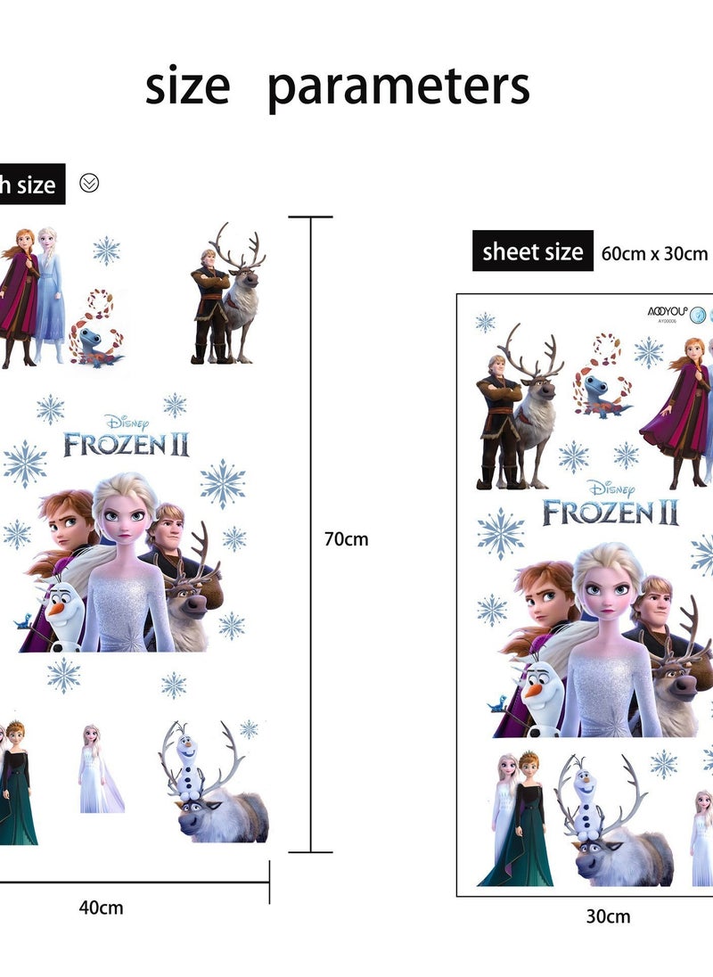 Elsa Anna Princess Frozen Wall Stickers Children's Room Bedroom Decoration Background Wall Stickers Self Adhesive Stickers