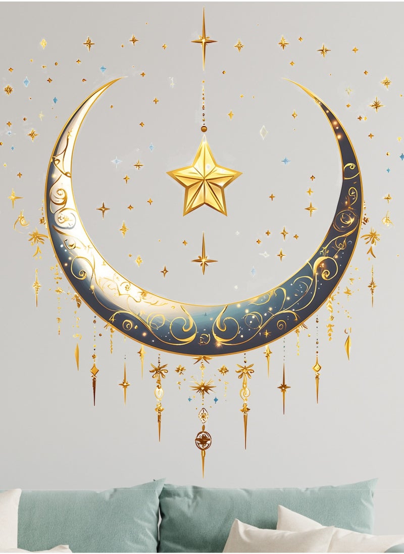 Creative Relief Moon And Star Decorations Bedroom and Dining Room Wall Decorations Wall Stickers