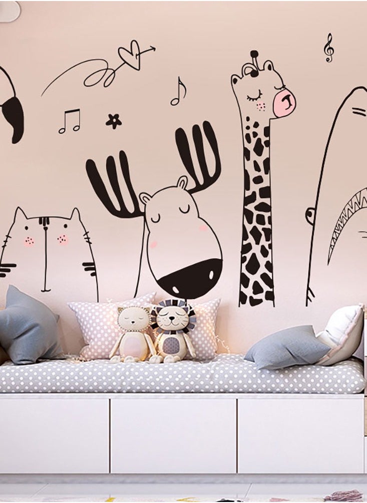 Cartoon Animal Children's Room Wall Decoration Wall Stickers Self-adhesive Living Room Wall Stickers