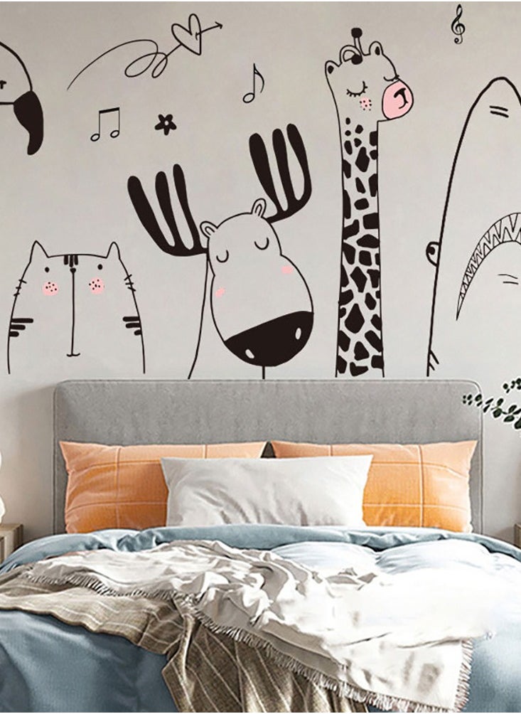 Cartoon Animal Children's Room Wall Decoration Wall Stickers Self-adhesive Living Room Wall Stickers