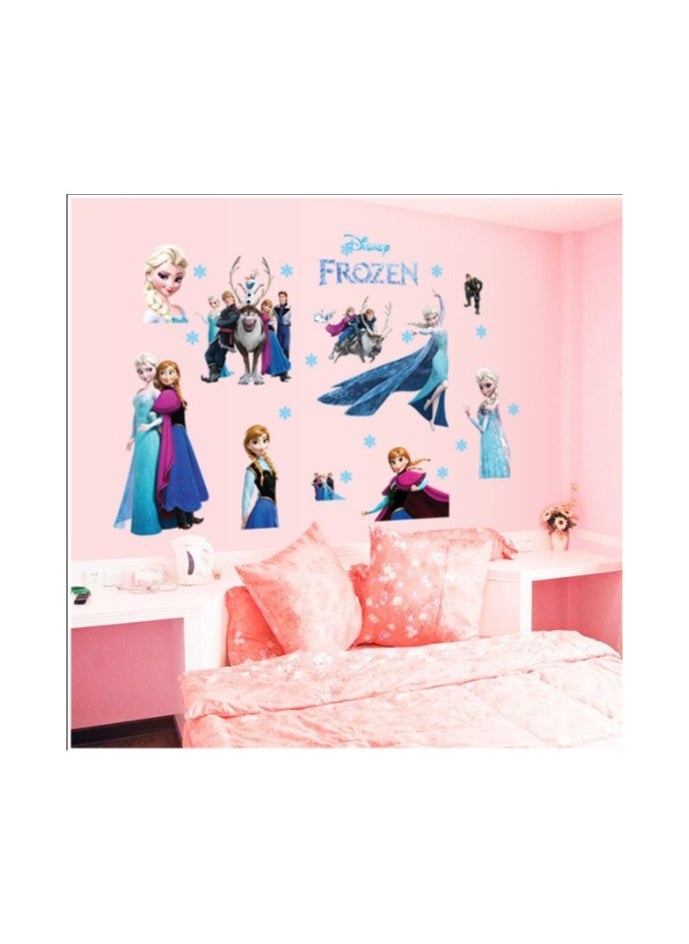 Frozen Girl Children's Bedroom Wall Stickers Creative Cartoon Princess Stickers PVC Self Adhesive Stickers