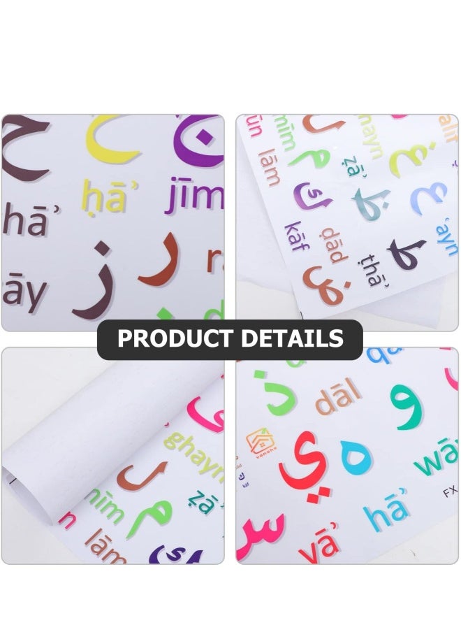 Letters Stickers Number Stickers, Arabic Alphabet Wall Sticker, 2pcs Arabic Letter Wall Decals, Alphabet Prints Wall Decorations Educational Learning Alphabet Stickers