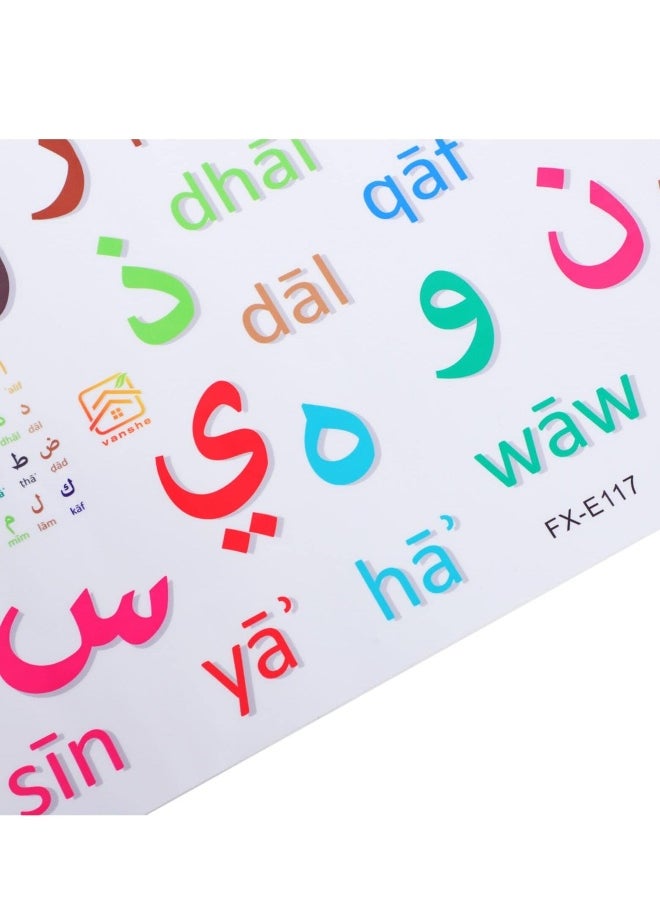 Letters Stickers Number Stickers, Arabic Alphabet Wall Sticker, 2pcs Arabic Letter Wall Decals, Alphabet Prints Wall Decorations Educational Learning Alphabet Stickers