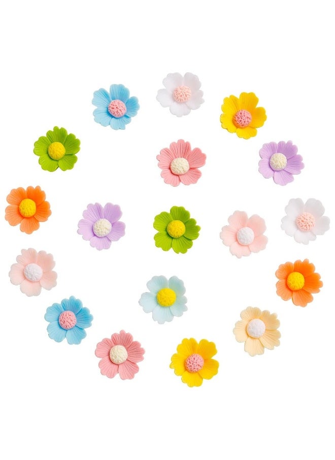 Luminous Mini Resin Flowers, DIY Craft Scrapbooking Decor, Cabochons Resin Flatback Flower Beads Mixed Colors