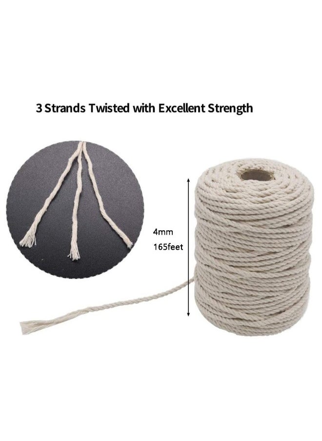 4MM 165 Feet Cotton Twine Safe Cooking String for Tying Homemade Meat Making Sausage DIY Craft and Gardening Applications