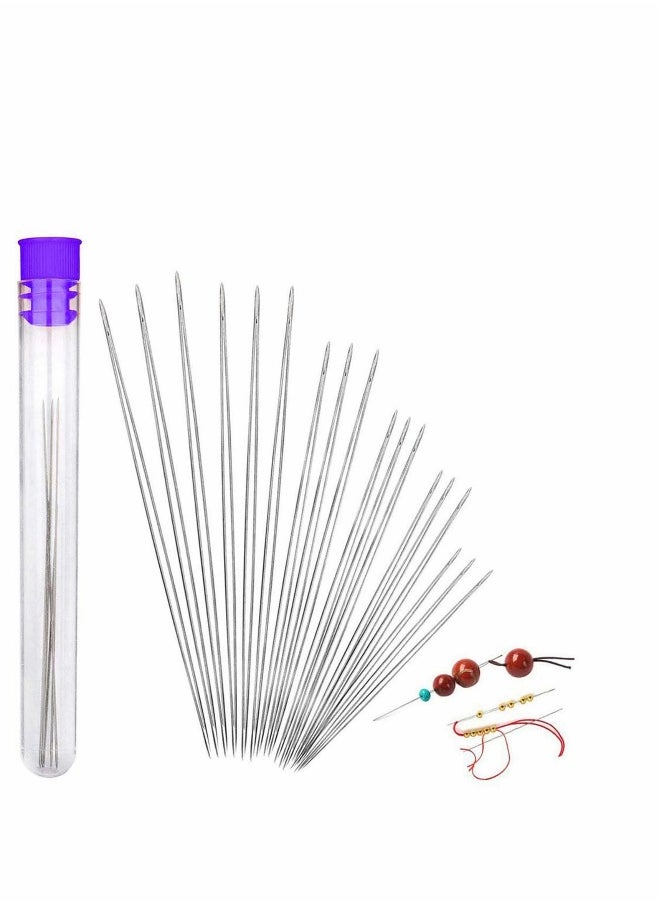 Beading Needles, 6 Sizes Beads Needles Big Eye Beading Needles Collapsible Beading Needles Set for Jewelry Making with Needle Bottle 18 Pieces