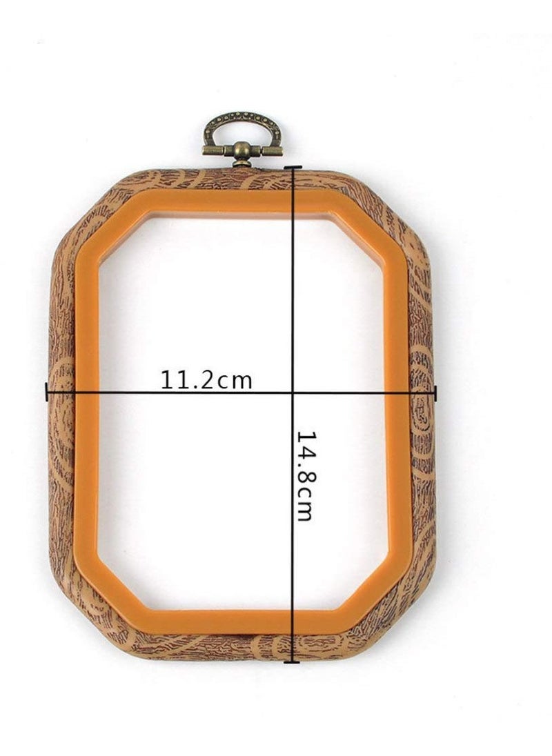 2pcs Embroidery Hoop Octagon Shape Cross Stitch Hoop Ring Imitated Wood Display Frame for Art Craft Handy Sewing and Hanging