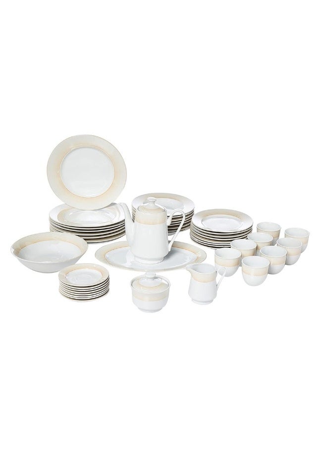 Symphony Faded 47-Piece Dinner Set, White