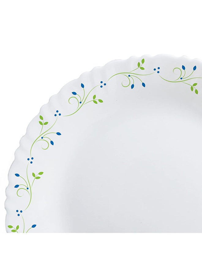 Cello Opalware Dazzle Series Tropical Lagoon Dinner Set, 18 Units | Light-Weight, Daily Use Crockery Set for Dining | White Plate and Bowl Set