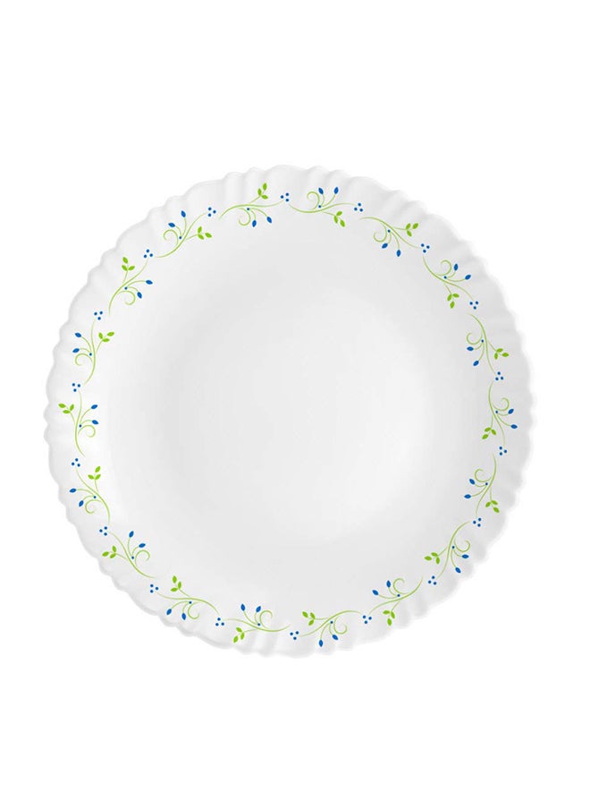 Cello Opalware Dazzle Series Tropical Lagoon Dinner Set, 18 Units | Light-Weight, Daily Use Crockery Set for Dining | White Plate and Bowl Set