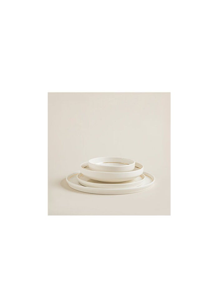 Luna Gold Rim Porcelain Dinner Set for 4 People