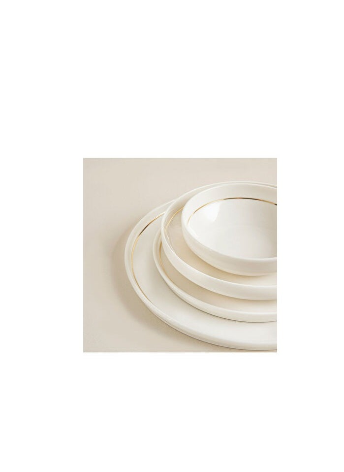 Luna Gold Rim Porcelain Dinner Set for 4 People