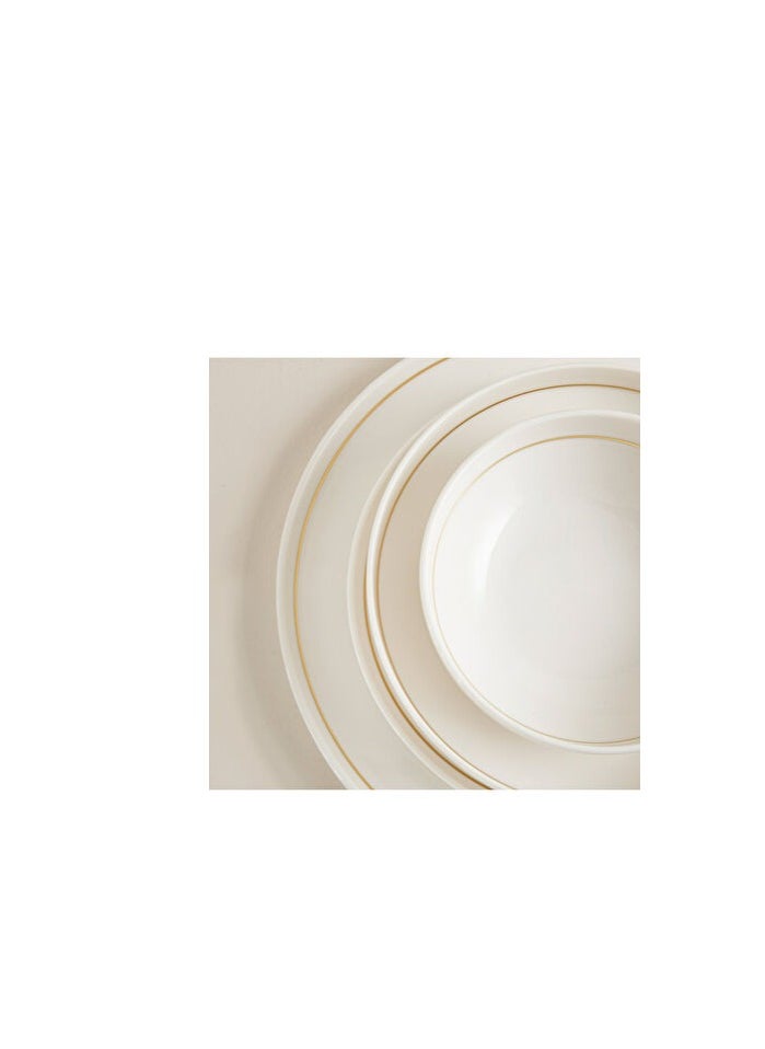 Luna Gold Rim Porcelain Dinner Set for 4 People