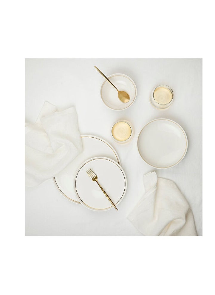 Luna Gold Rim Porcelain Dinner Set for 4 People