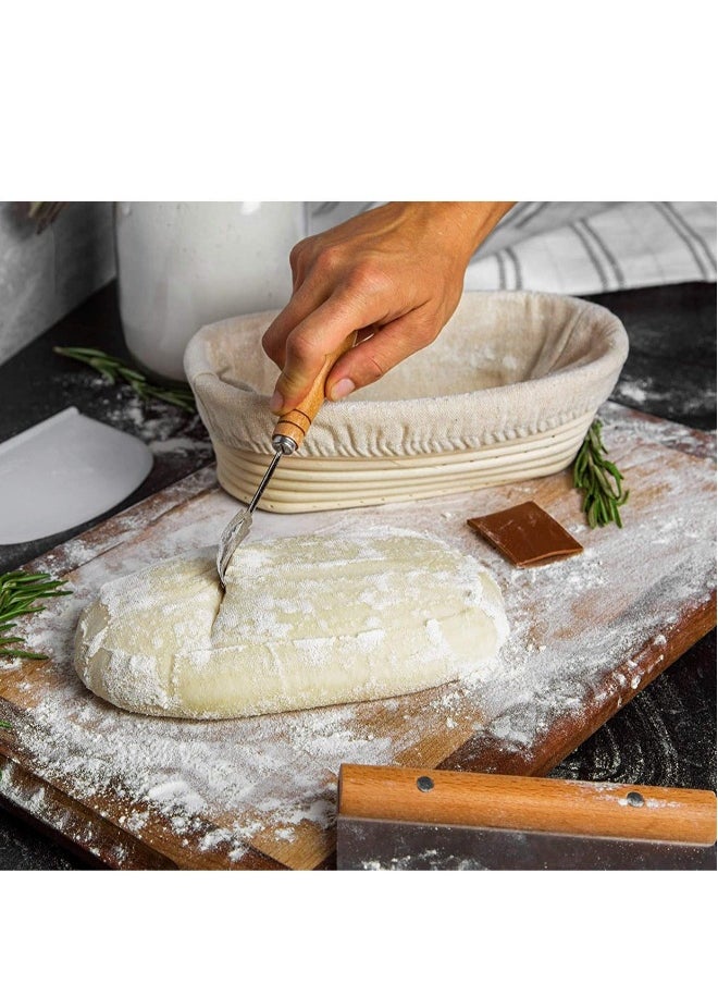 Premium Oval Basket with Liner   Perfect Proofing Basket for Making Beautiful Bread, Bowl Basket with Cloth Liner For Home and Professional Sourdough Baking 11x5.5x3inch