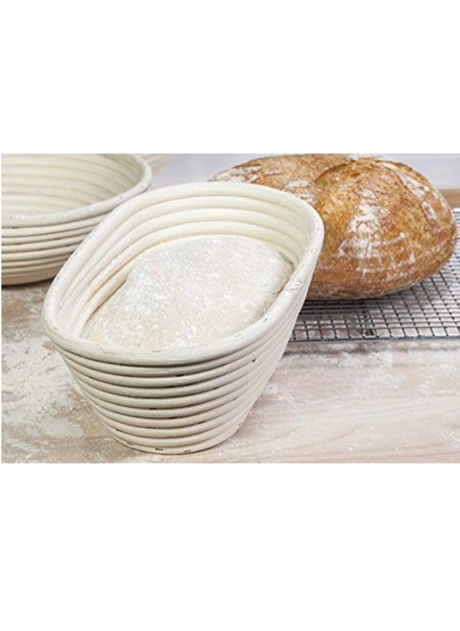 Premium Oval Basket with Liner   Perfect Proofing Basket for Making Beautiful Bread, Bowl Basket with Cloth Liner For Home and Professional Sourdough Baking 11x5.5x3inch