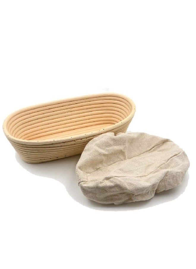 10 x 6 x 4 inch Premium Oval Banneton Basket with Liner   Perfect Brotform Proofing Basket for Making Beautiful Bread For Home  Professional Sourdough Baking