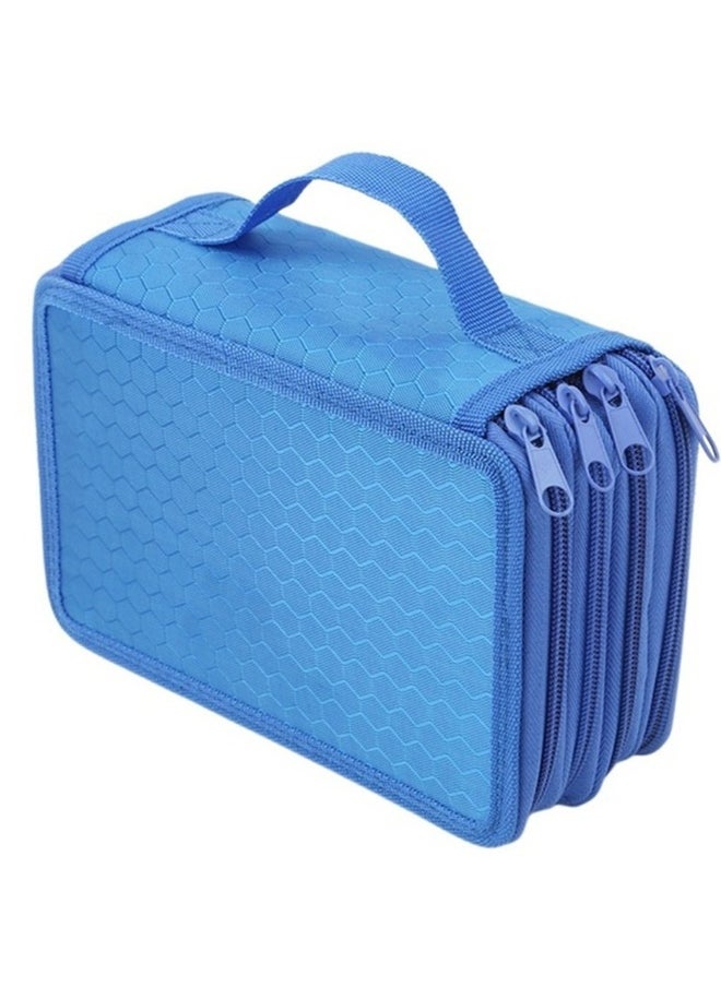 72-Hole Drawing Pen Storage Pencil Case, Blue