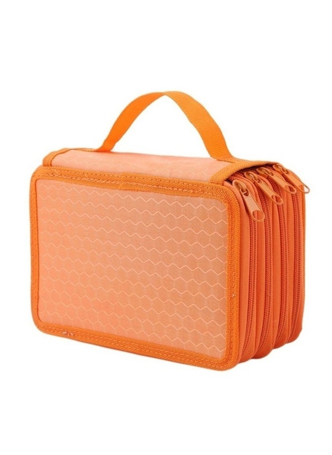 72-Hole Drawing Pen Storage Pencil Case Orange