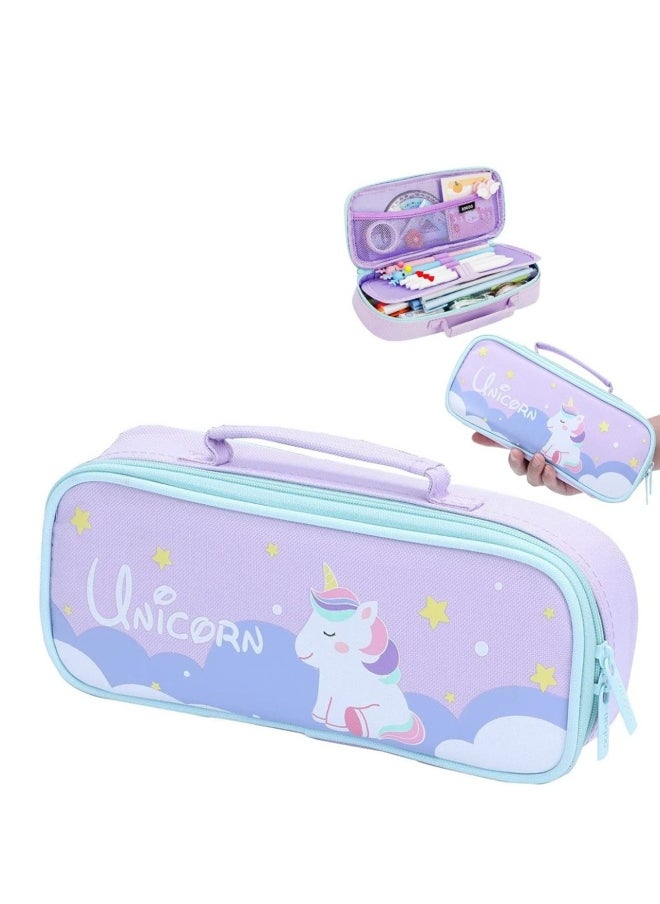 Cute Portable Multi-purpose Pencil Case - Purple