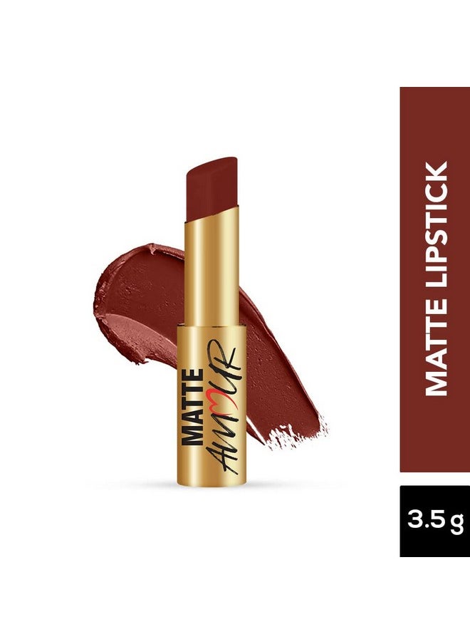 Matte Amour Matte Lipstick Lightweight, Long-Wear Lipsticks |Matte Finish, High Coverage,Highly Pigmented, Cruelty Free,Paraben Free,Vegan (3.5G Playful 09)