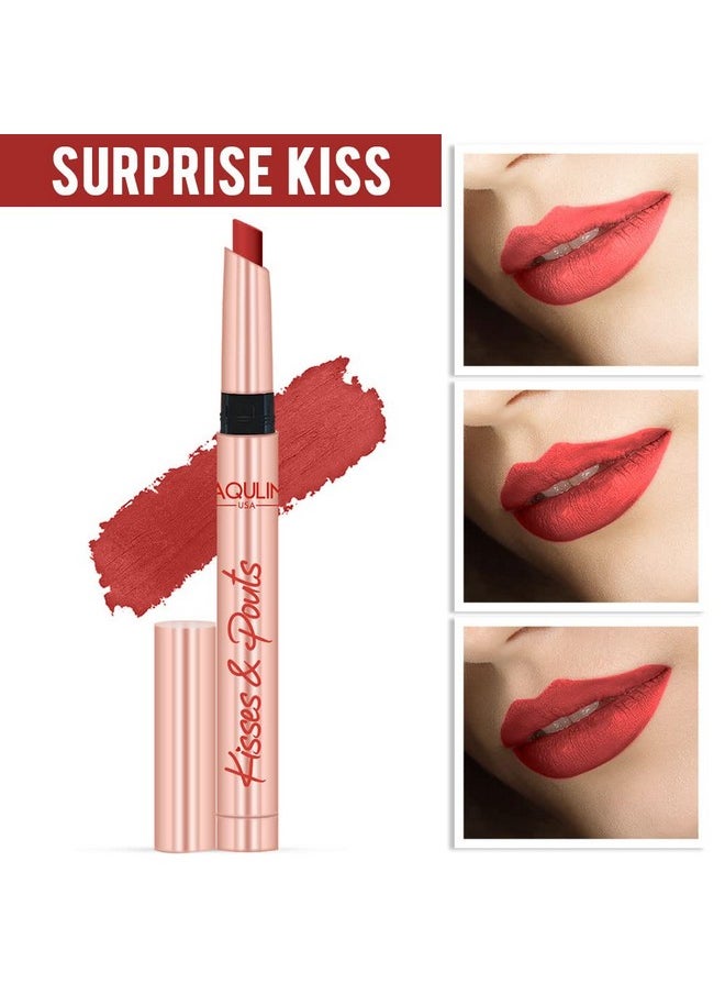 Kisses & Pouts Transfer Proof,Smudge Proof & Enriched With Vitamin E Matte Lipstick 1.4Gm Surprise Kiss 03