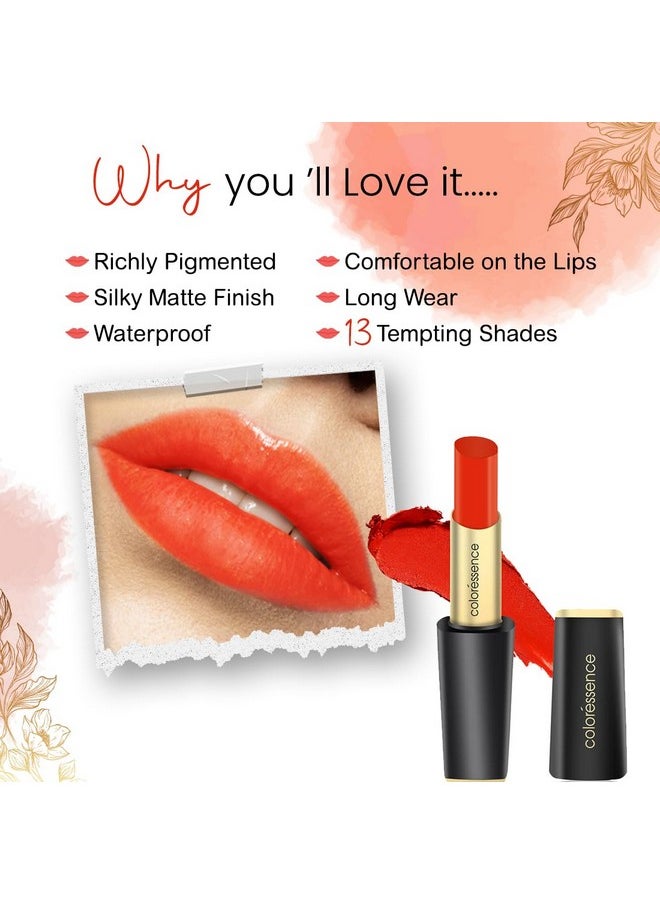 Intense Long Wear Lip Color Non Sticky Long Lasting Moisturising Glossy Lipstick - Hot Red, 3.3G