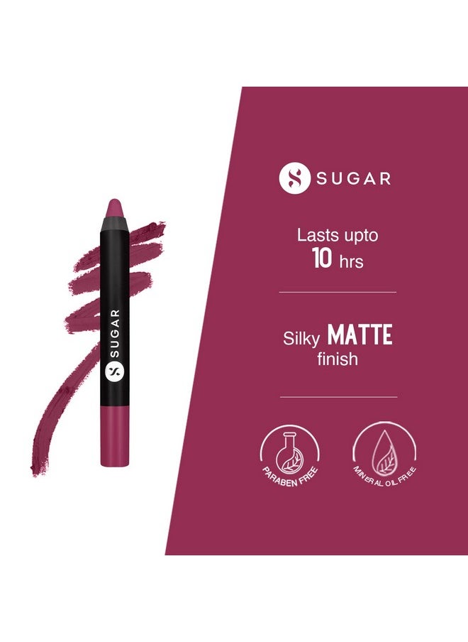 Matte As Hell Lip Crayon | Lasts Upto 8Hrs | Water Resistent Lipstick For Women | 2.5Gm - 32 Miss Rosa