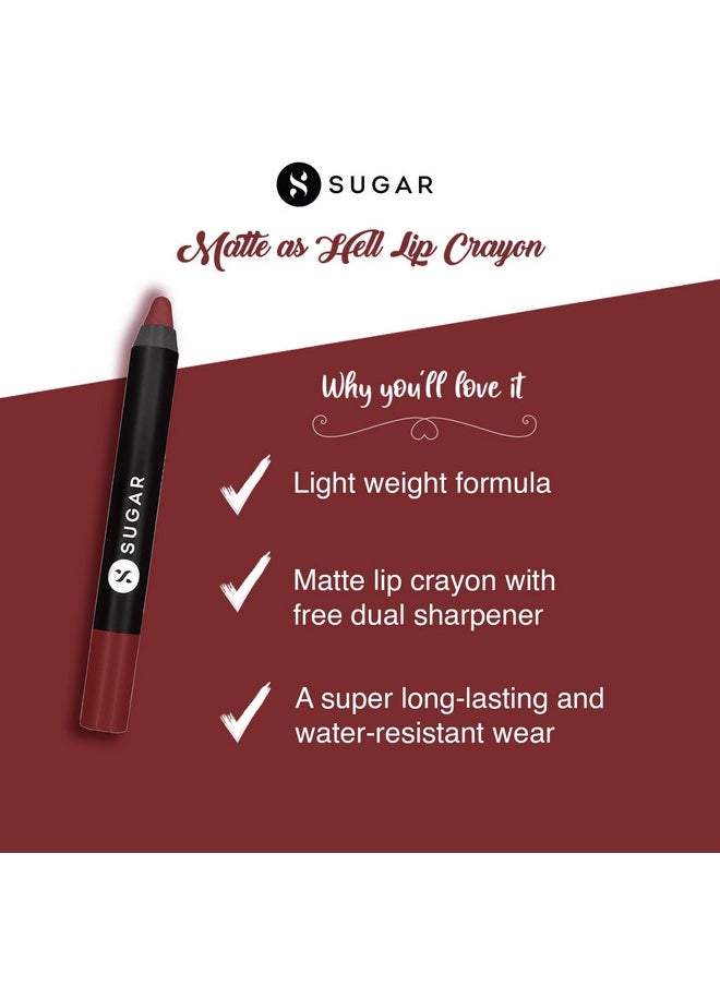 Matte As Hell Lip Crayon | Lasts Upto 8Hrs | Water Resistent Lipstick For Women | 2.5Gm - 15 Stephanie Plum