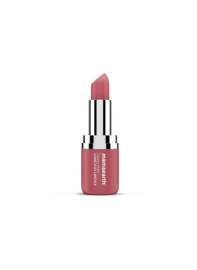 Creamy Matte Long Stay Lipstick With Murumuru Butter And Vitamin E For 8-Hour Long Stay (Flakeproof & Non-Drying | Intense Color Payoff) - 4.2G (Rose Nude)