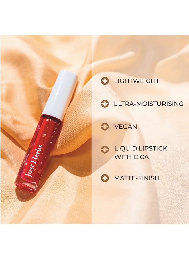 Ayurvedic Creamy Matte Long Lasting Liquid Lipstick, Lightweight & Hydrating Lip Colour With Liquorice & Sweet Almond Oil - Liquorice Brown