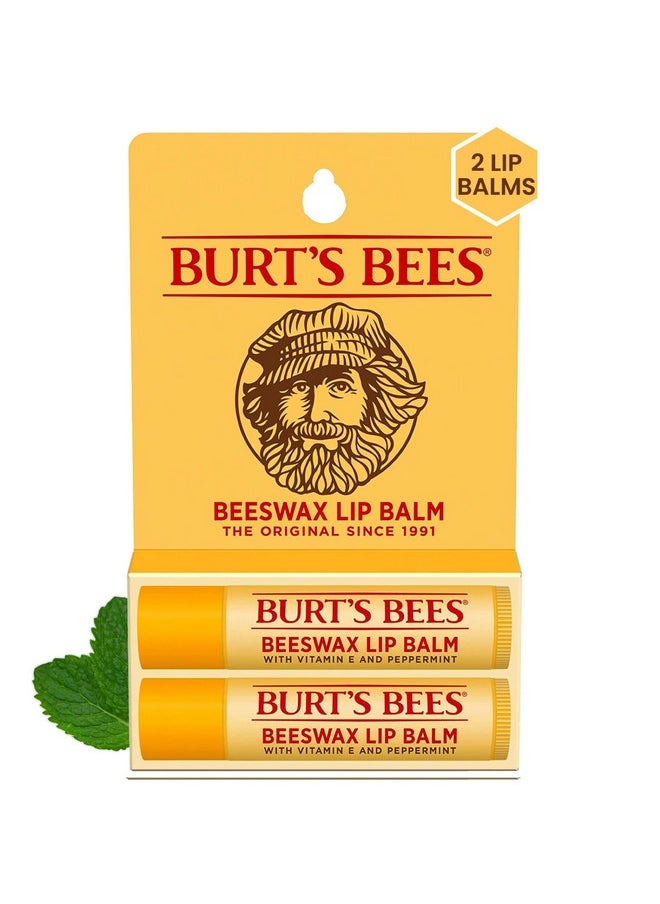 100% Natural Moisturizing Lip Balm, Beeswax (Pack Of 2)